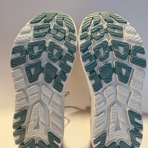 Hoka Beige and Light Blue Running Shoes - Picture 12 of 13
